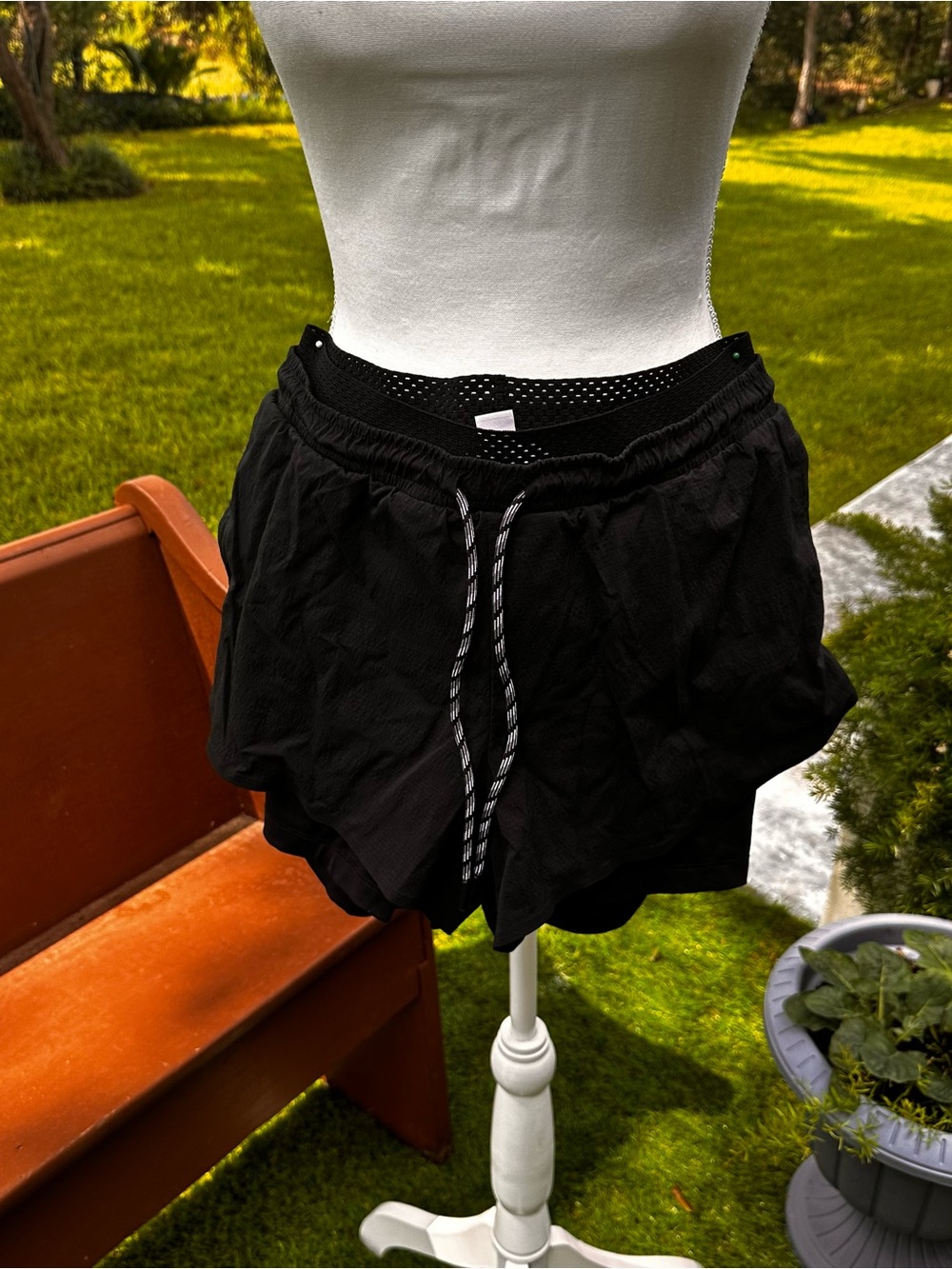 Athleta Black Layered Training Shorts